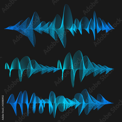 Equalizer Thin Line Set. Vector