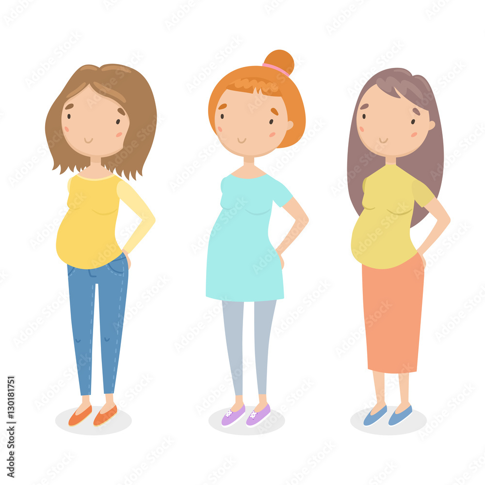 Three different pregnant girls.