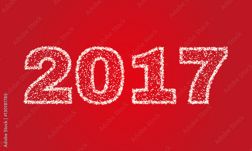 2017 Happy New Year on red background. Stock - Vector illustration 2017 Happy New Year on red background. Stock - Vector illustration