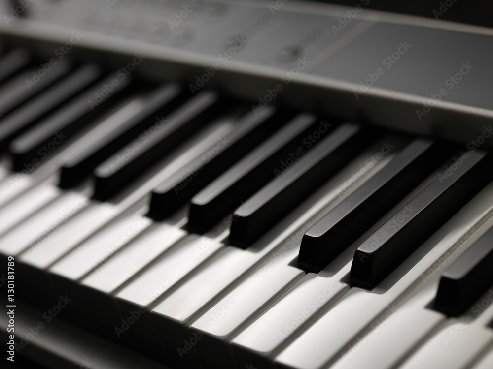 Piano keys. Full-sized keyboard. Piano keys. Full-sized keyboard.