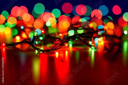 Christmas lights with blurred background