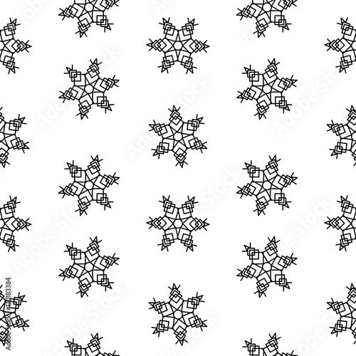 Seamless pattern snowflakes abstract isolation  winter element for design