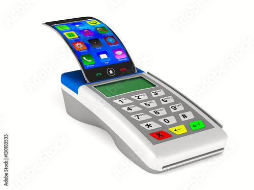 Payment by phone on white b...