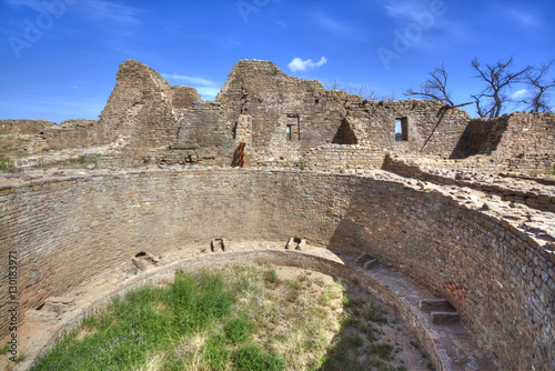 Open Kiva in West Ruins, Aztec Ruins National Monument, dating from between 850 AD and 1100 AD, New Mexico photo