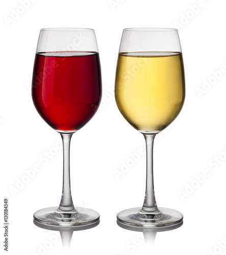 red and white wine glass