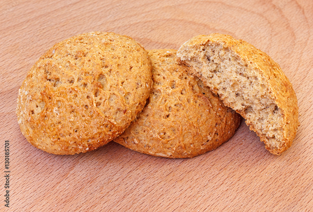 Natural oat cookies portion on wooden background Natural oat cookies portion on wooden background
