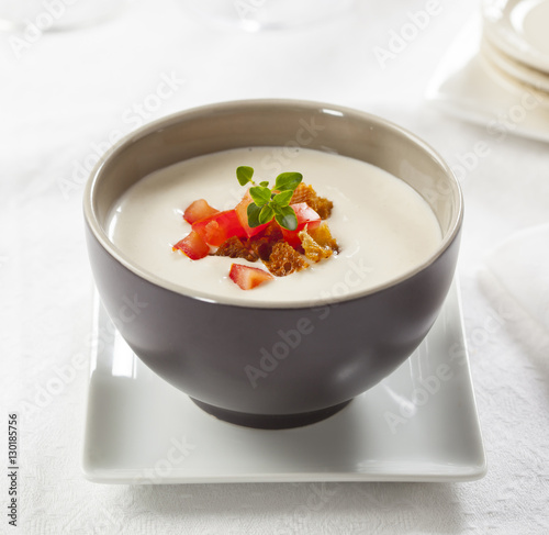 Ajoblanco, typical cold summer soup from Spain. photo