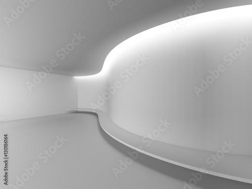 White Empty Room Modern Gallery Open Space Exhibition curve Graphic Style