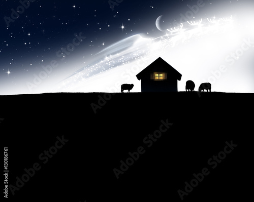 Santa Claus am Himmel