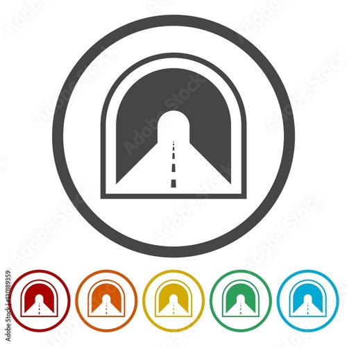 Road with tunnel icon 