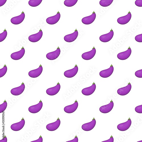 Eggplant pattern. Cartoon illustration of eggplant vector pattern for web