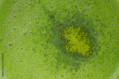 Close up Greentea matcha latte background
