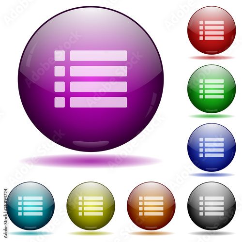 Unordered list glass sphere buttons