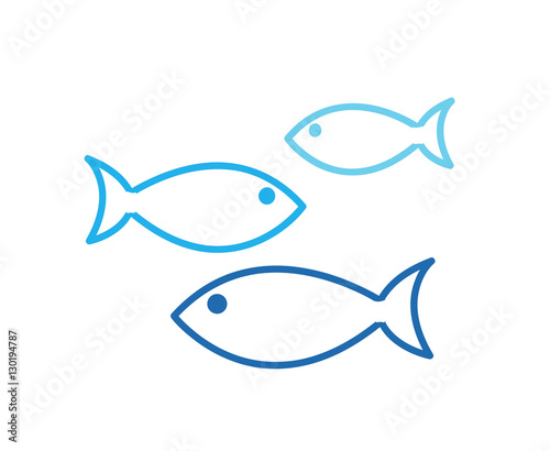 Aquarium Fishes set of vector icons