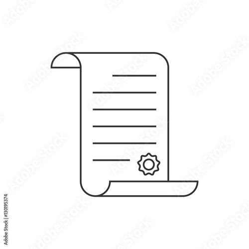 Paper scroll line icon
