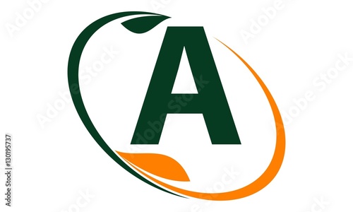 Swoosh Leaf Letter A