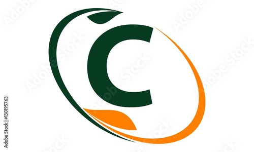 Swoosh Leaf Letter C