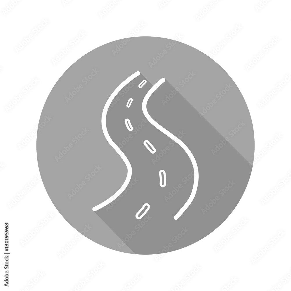 Road flat linear long shadow icon Road flat linear long shadow icon