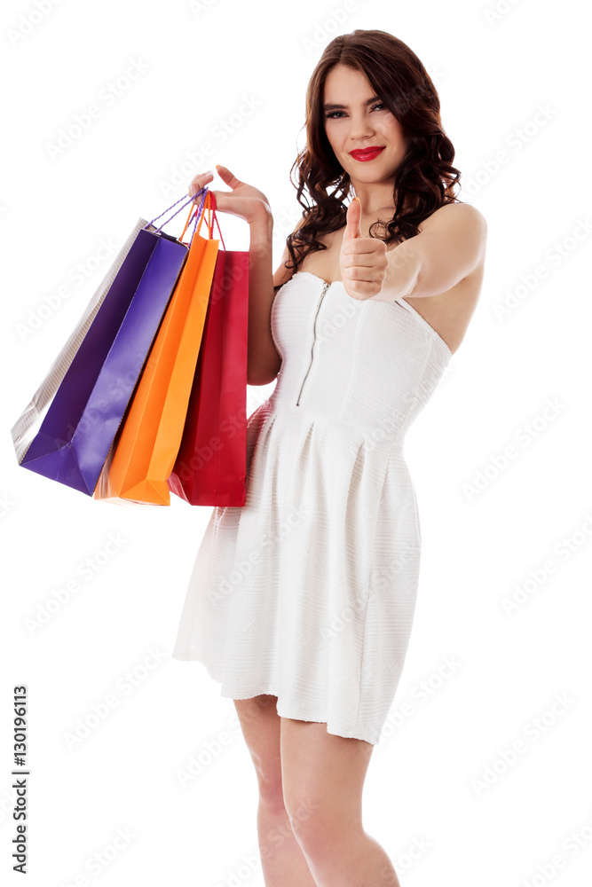 Beautiful woman with a shopping bags