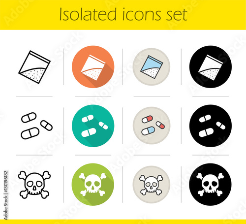 Drugs icons set