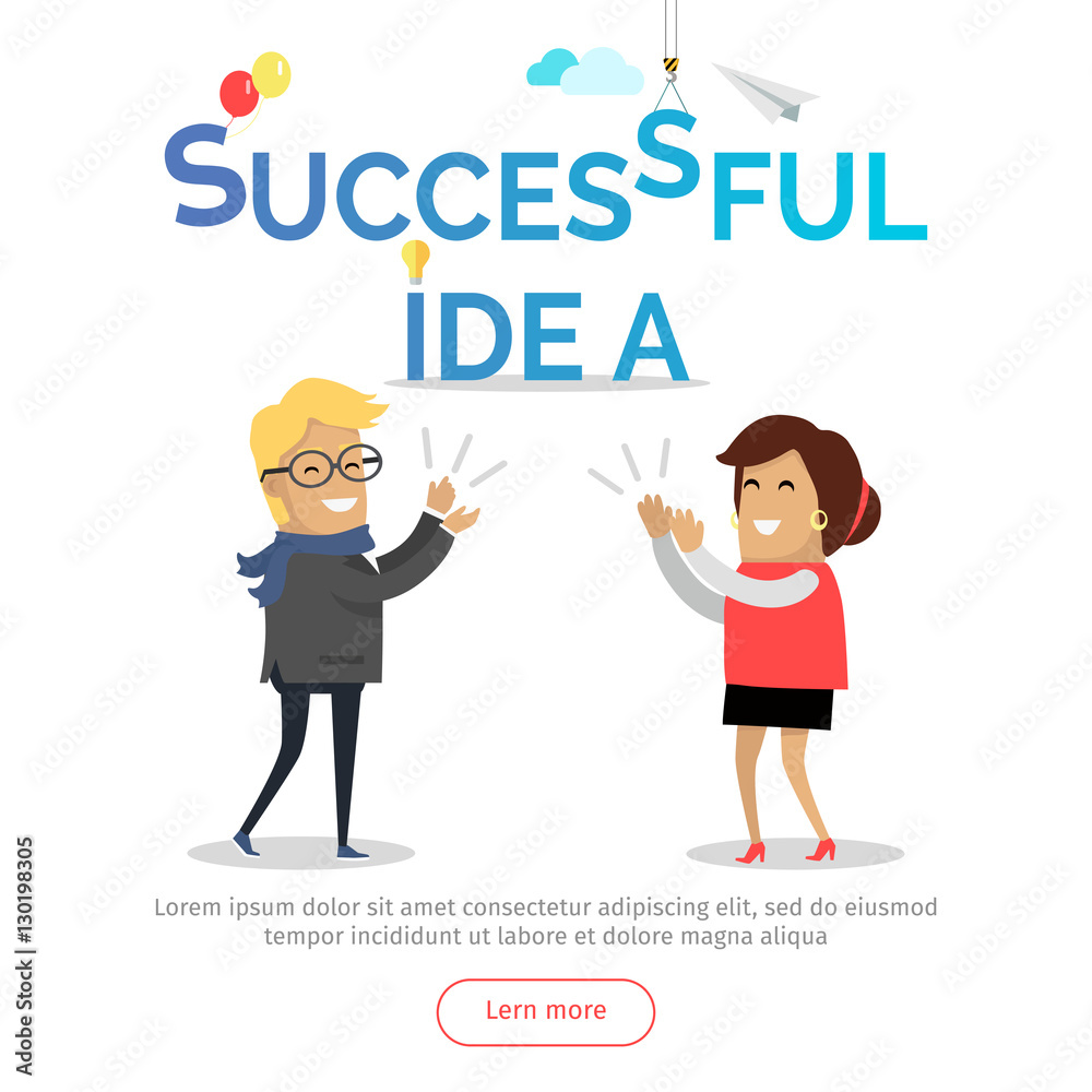 Successful Idea Web Banner. Business Solution. Successful Idea Web Banner. Business Solution.