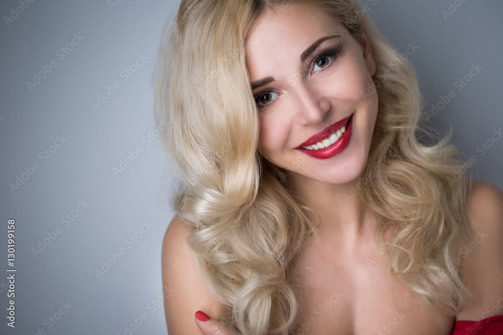 Beautiful girl with hair the evening Beautiful girl with hair the evening
