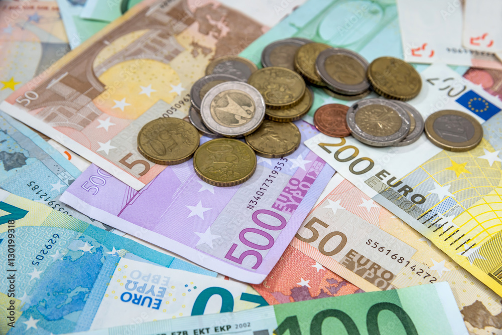 euro money - background with banknotes and coins euro money - background with banknotes and coins