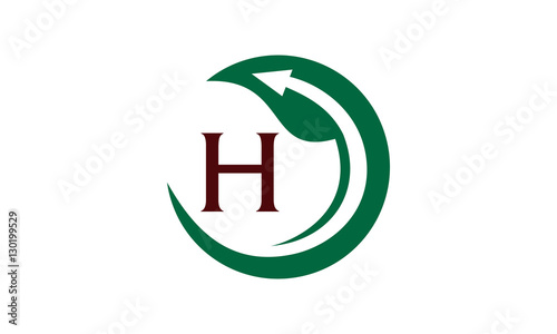 Swoosh Leaf Initial H