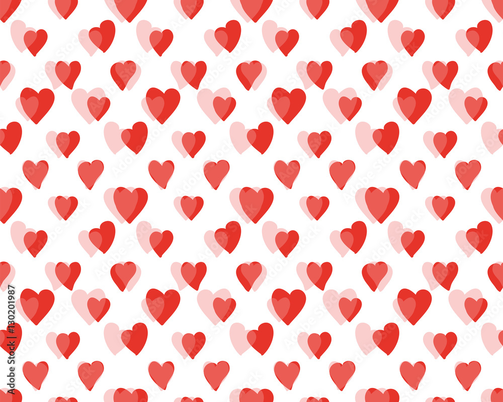 Hearts of love - vector red seamless pattern Hearts of love - vector red seamless pattern