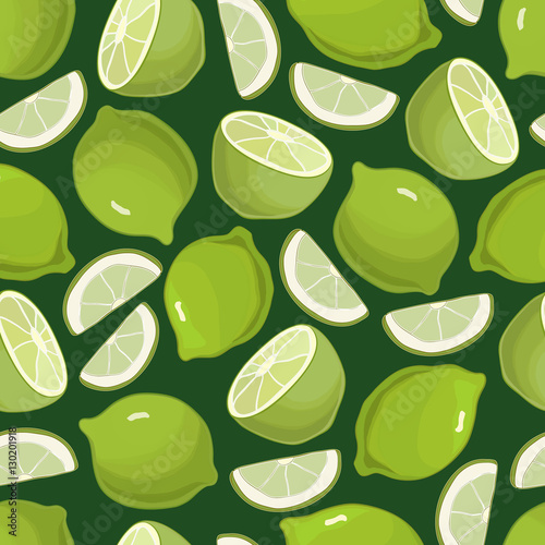 Citrus Background Limes Seamless Pattern
