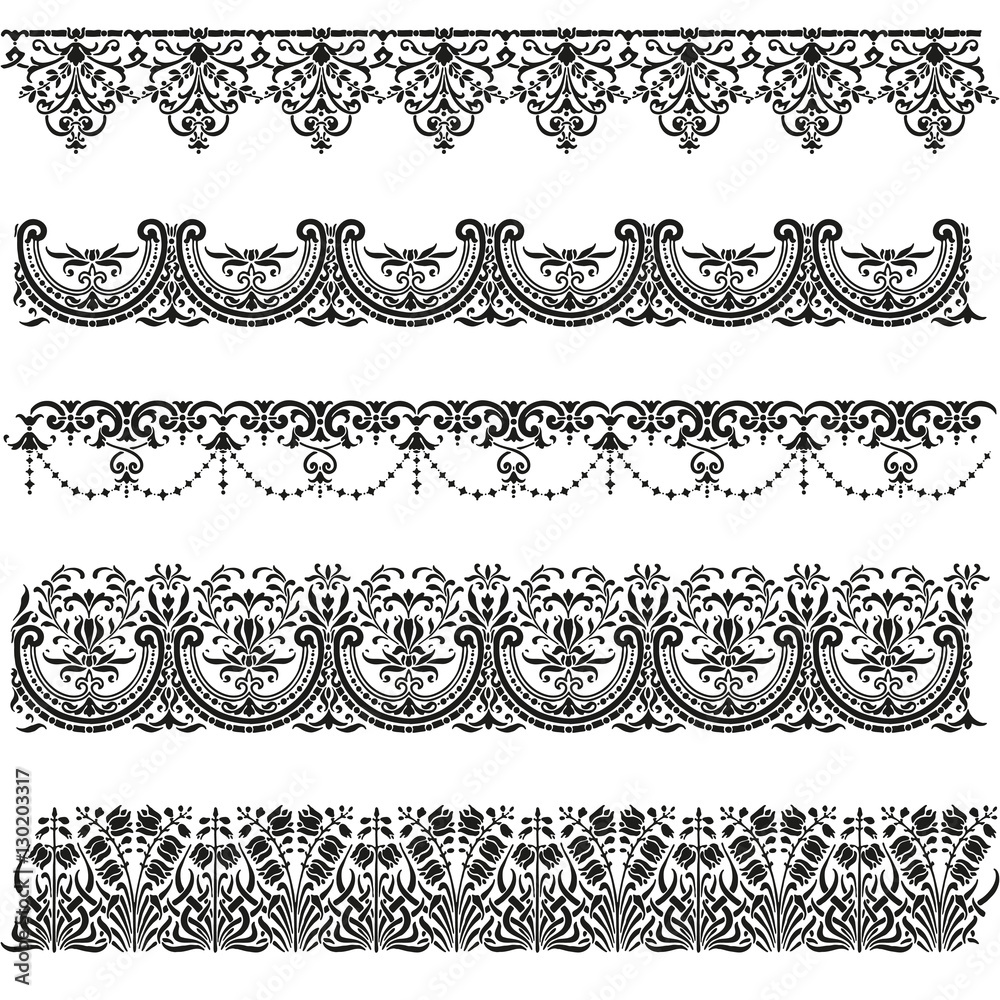 Old border designs vector set Old border designs vector set