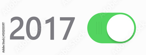 Vector modern concept 2017 new year and slider button template.
