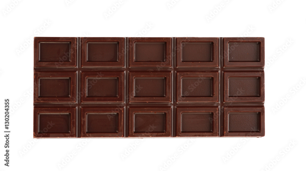 Chocolate bar on white background