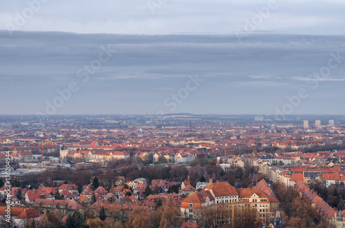 city of Leipzig in Germany from above