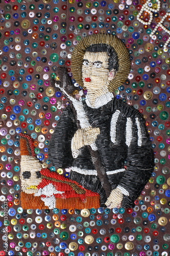 Le Baron Samedi, Voodoo pearl flag, Port-au-Prince, Haiti