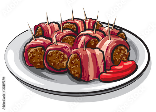  wrapped bacon meatballs