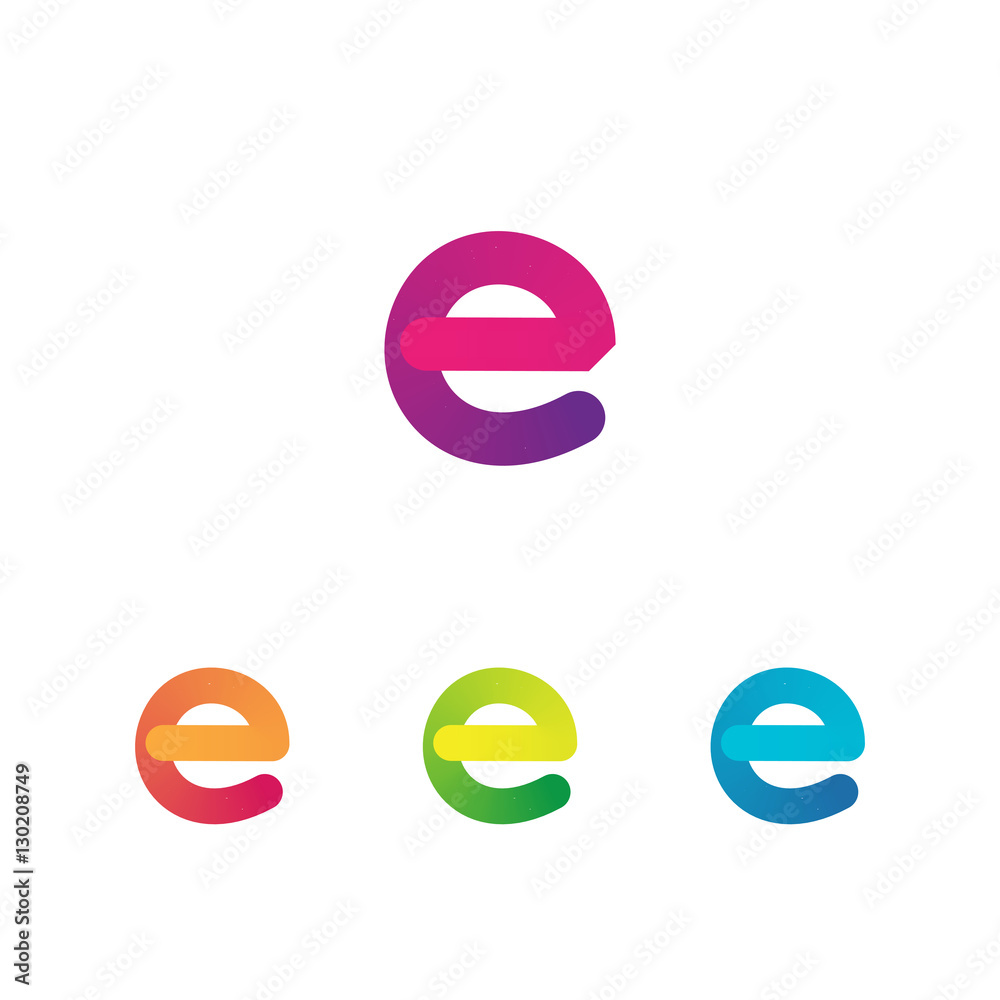 letter-e-vector-unusual-bold-rounded-font-gradient-stock-vector