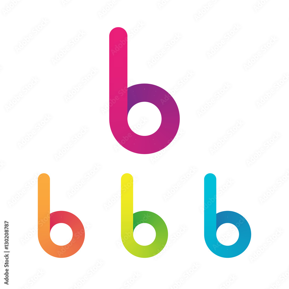Letter B vector unusual bold rounded font. Gradient Letter B vector unusual bold rounded font. Gradient
