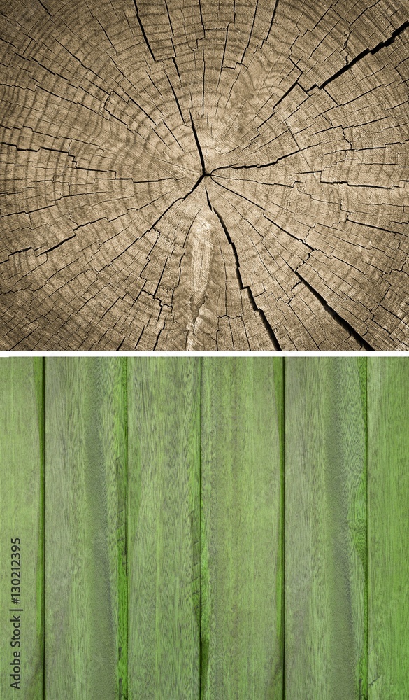 Fototapeta premium Wood texture. Lining boards wall. Wooden background. pattern. Showing growth rings. set