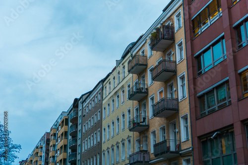beautiful row houses at berlin on a cloudy autumn day © Robert Herhold