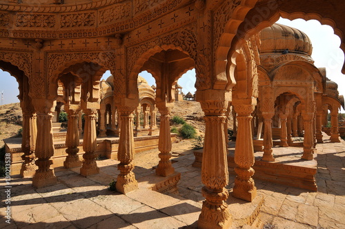 Bada Bagh (Barabagh), royal cenotaphs (chhatris) of Maharajas of Jaisalmer State, Jaisalmer, Rajasthan  photo