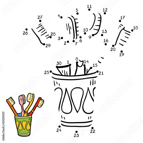 Numbers game for children, Toothbrush