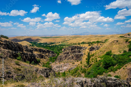 Endless kazakh grassland steppe landscape