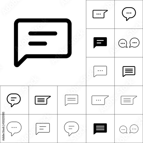 thin line chat, speech, comment, chatting icon on white backgrou