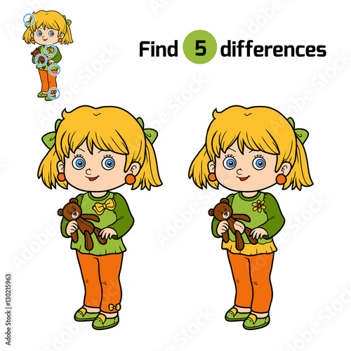 Find differences for children, Girl