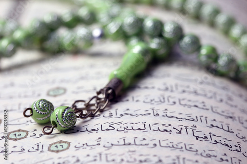 Quran and Tasbih (prayer beads), Haute-Savoie, France photo