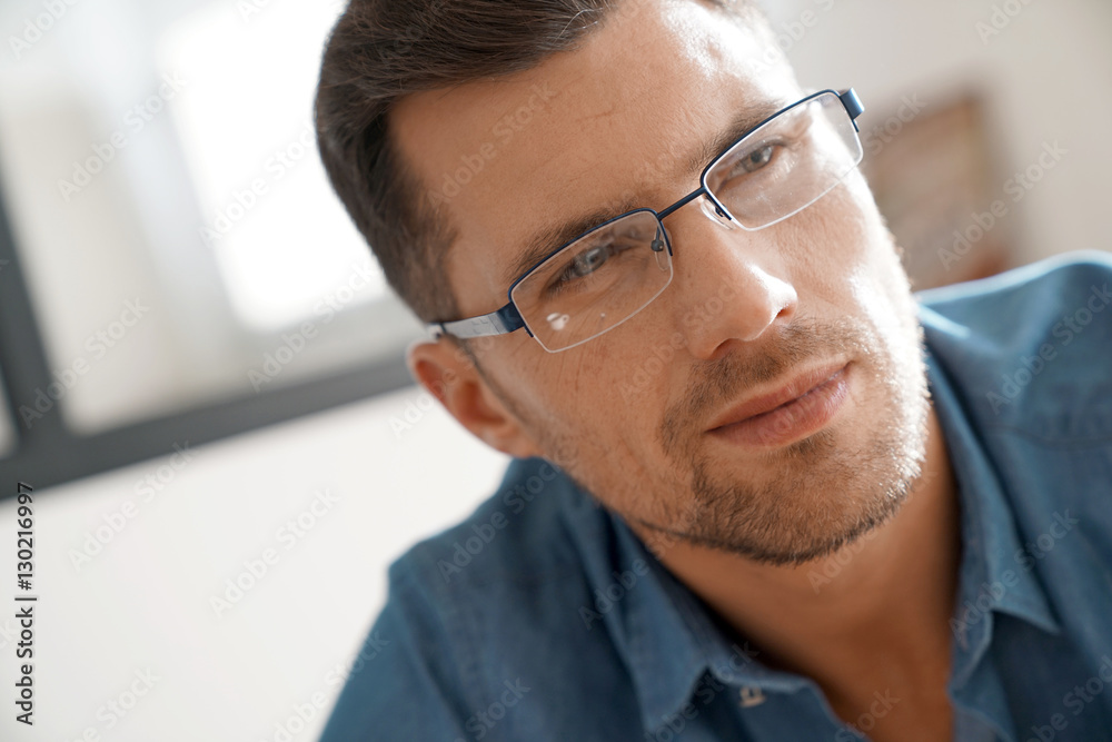 Portrait of handsome man with eyeglasses Portrait of handsome man with eyeglasses