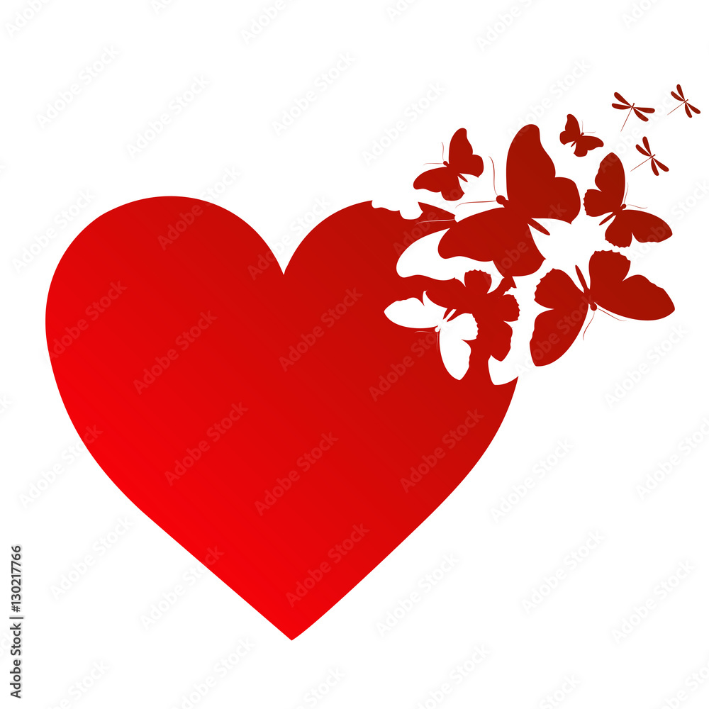 Fototapeta premium love,butterfly heart