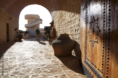 Tea house entrance and lookout, Tamezret village, Matmata, Tunisia photo