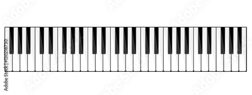 Vector illustration. Musical flat background. Piano key  keyboard. Melody. Instrument.